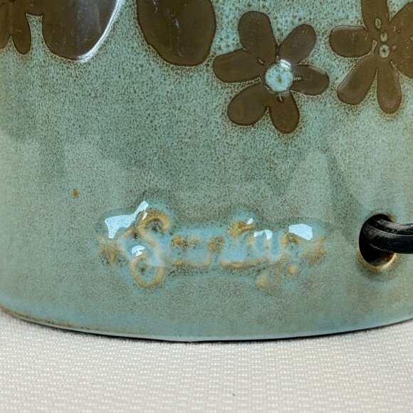 Scentsy Metal Petal 26974 Electric Warmer Ceramic Floral Butterflies Green 6" - Picture 6 of 16